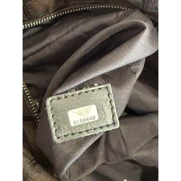 CHANEL Brown & Black Nylon Travel Line Bag*GM size w/zipper top*GREAT condition - Picture 10 of 16